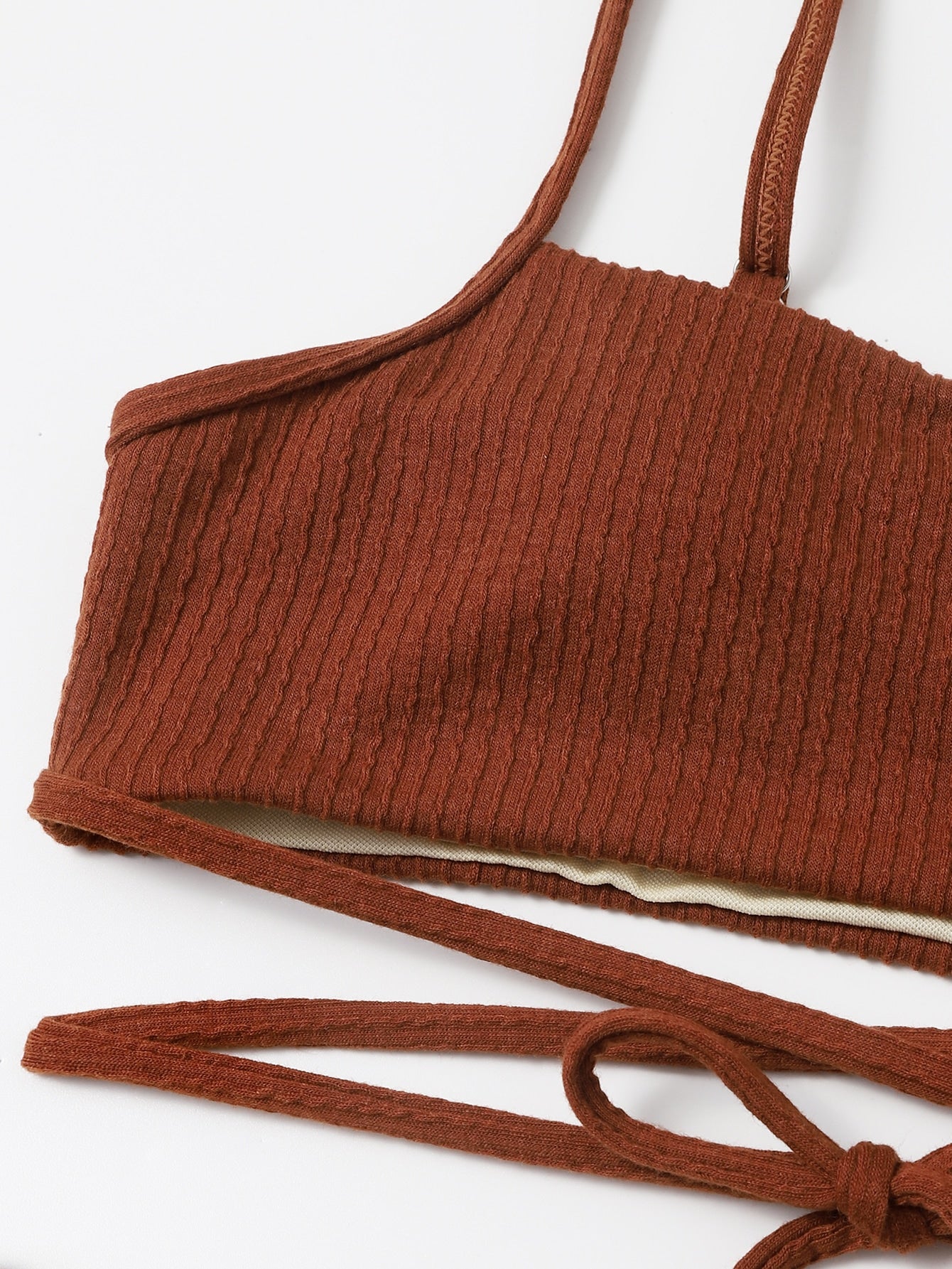 Biquíni Texturizado Com Amarração Cruzada