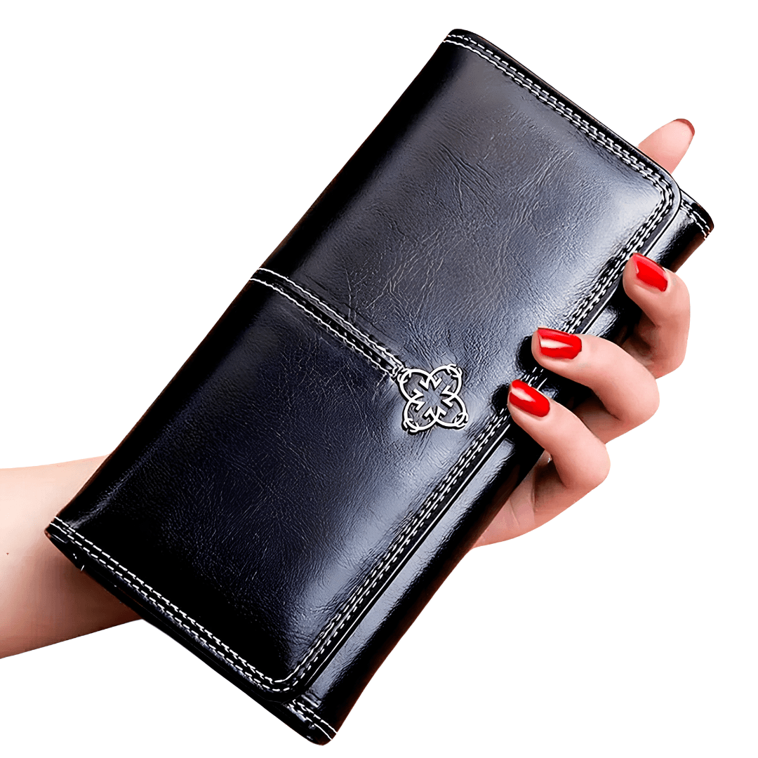 Carteira Feminina Longa de Couro Modelo Europeu