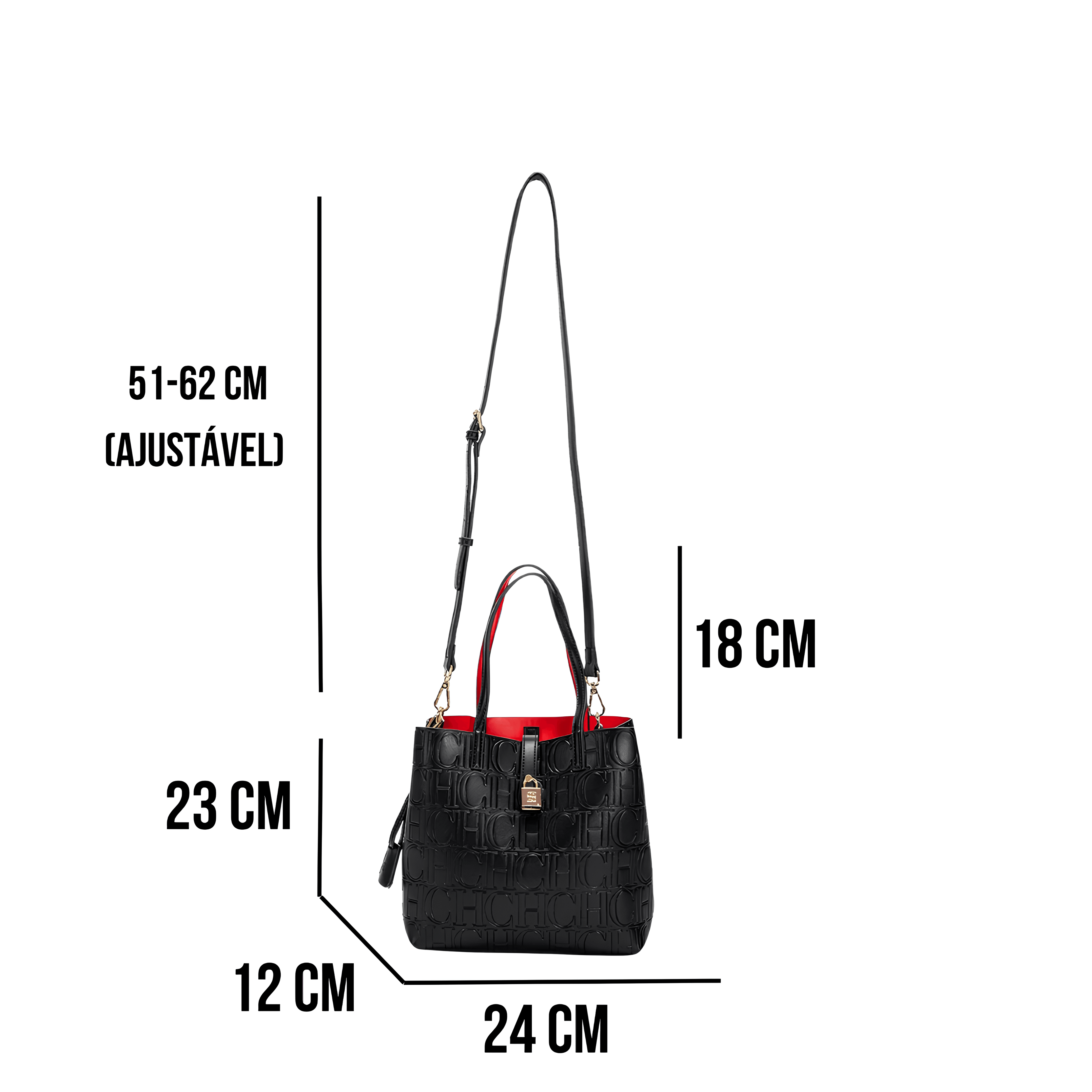 Bolsa Feminina Grande de Couro CH Premium