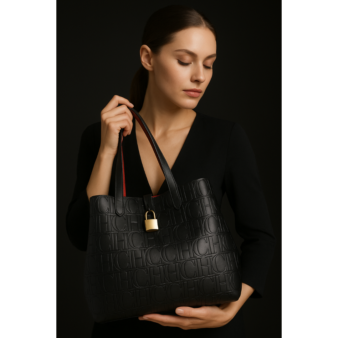 Bolsa Feminina Grande de Couro CH Premium