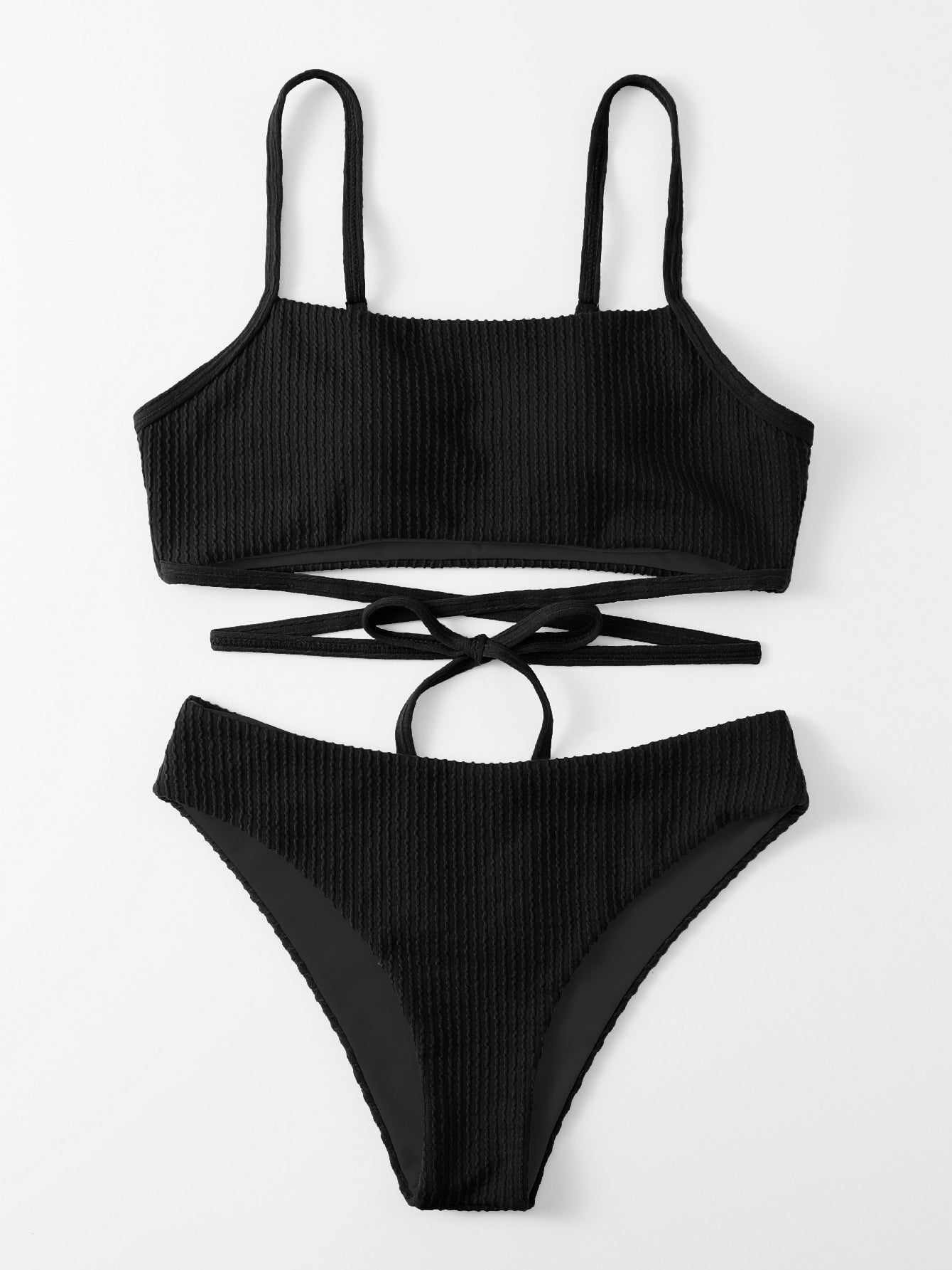 Biquíni Texturizado Com Amarração Cruzada