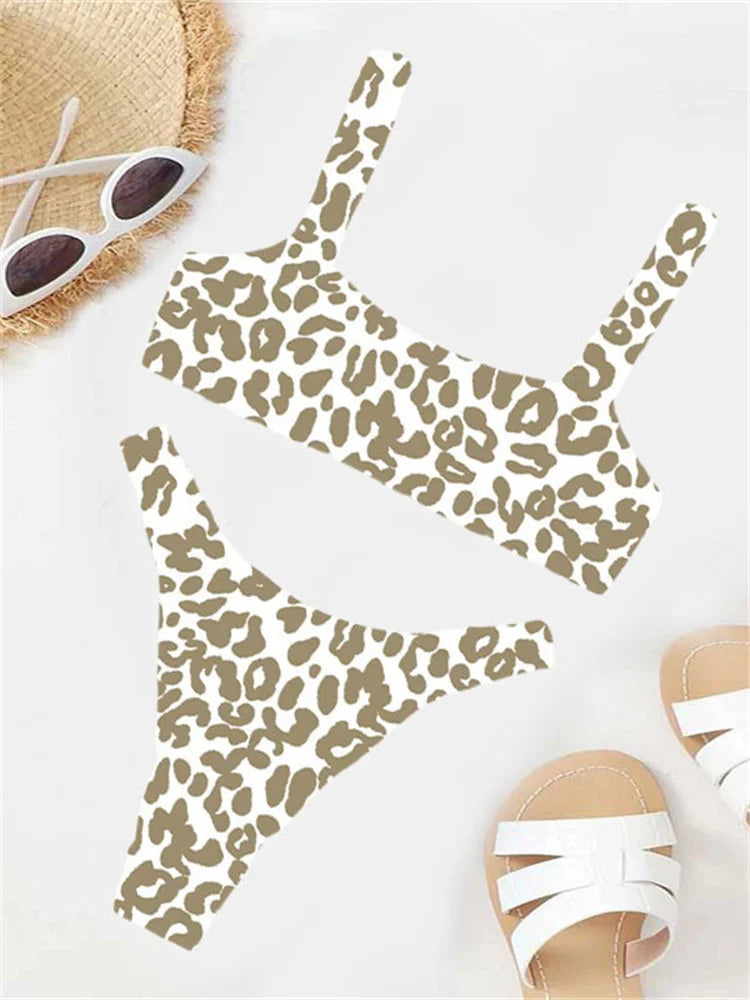 Biquíni Micro Leopardo Laranja Feminino com Bojo – Conjunto 2 Peças