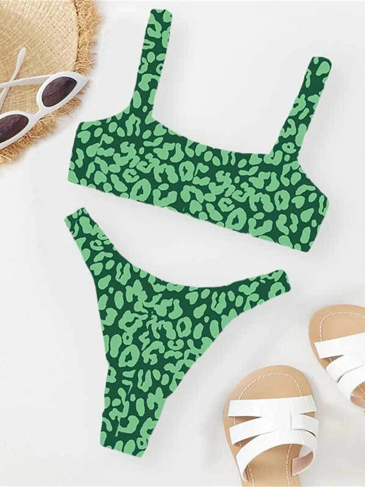 Biquíni Micro Leopardo Laranja Feminino com Bojo – Conjunto 2 Peças