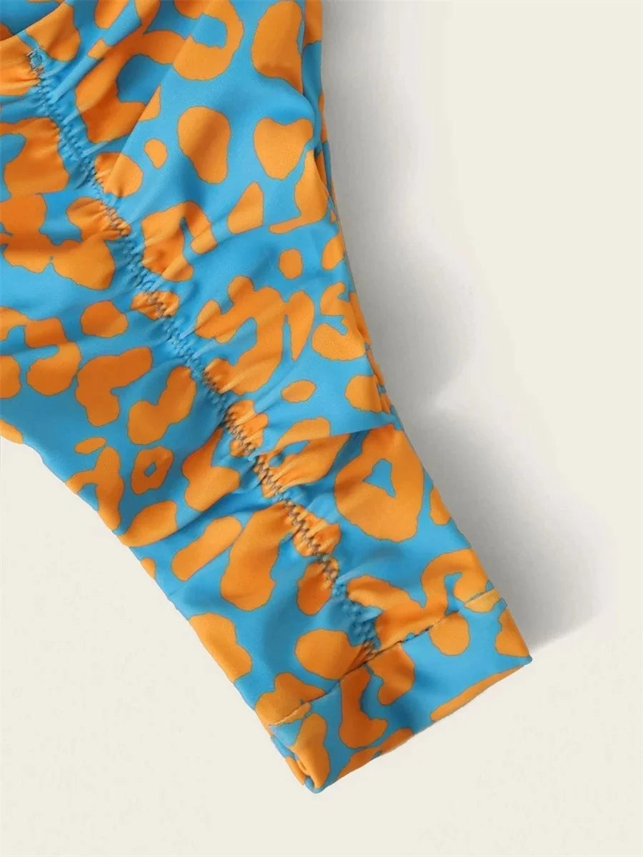 Biquíni Micro Leopardo Laranja Feminino com Bojo – Conjunto 2 Peças