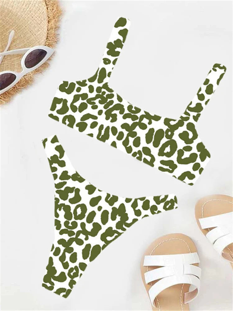 Biquíni Micro Leopardo Laranja Feminino com Bojo – Conjunto 2 Peças