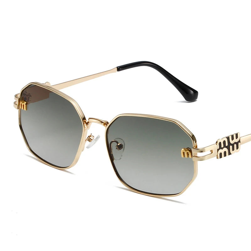 Óculos de Sol Feminino – Armação Metálica com Lentes UV400 - Estilo Vintage