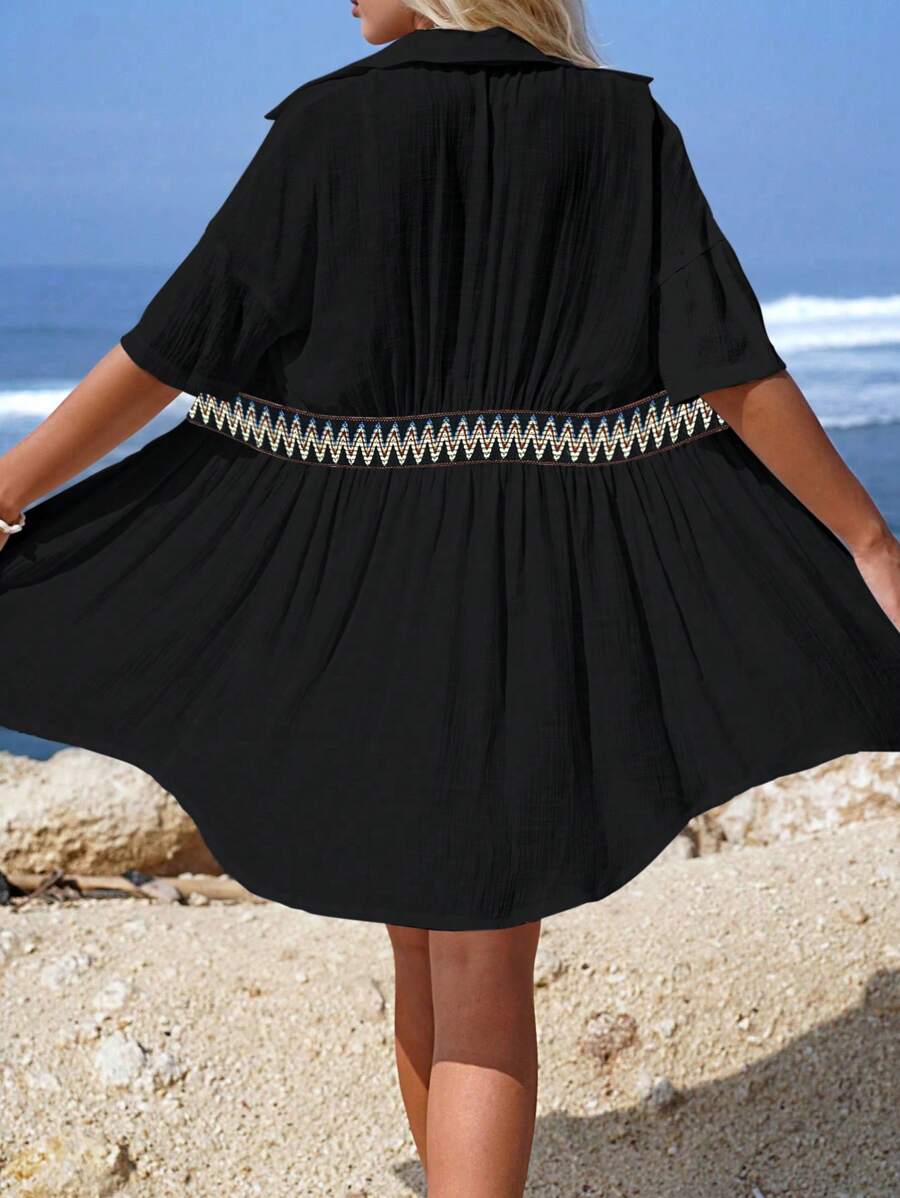 Saída De Praia Com Cinto Geométrico