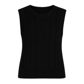 Suéter Colete Feminino de Tricot Preto