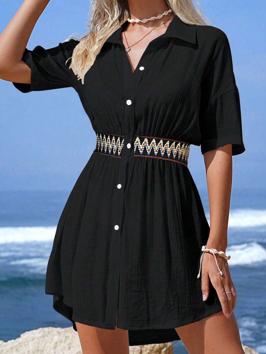 Saída De Praia Com Cinto Geométrico