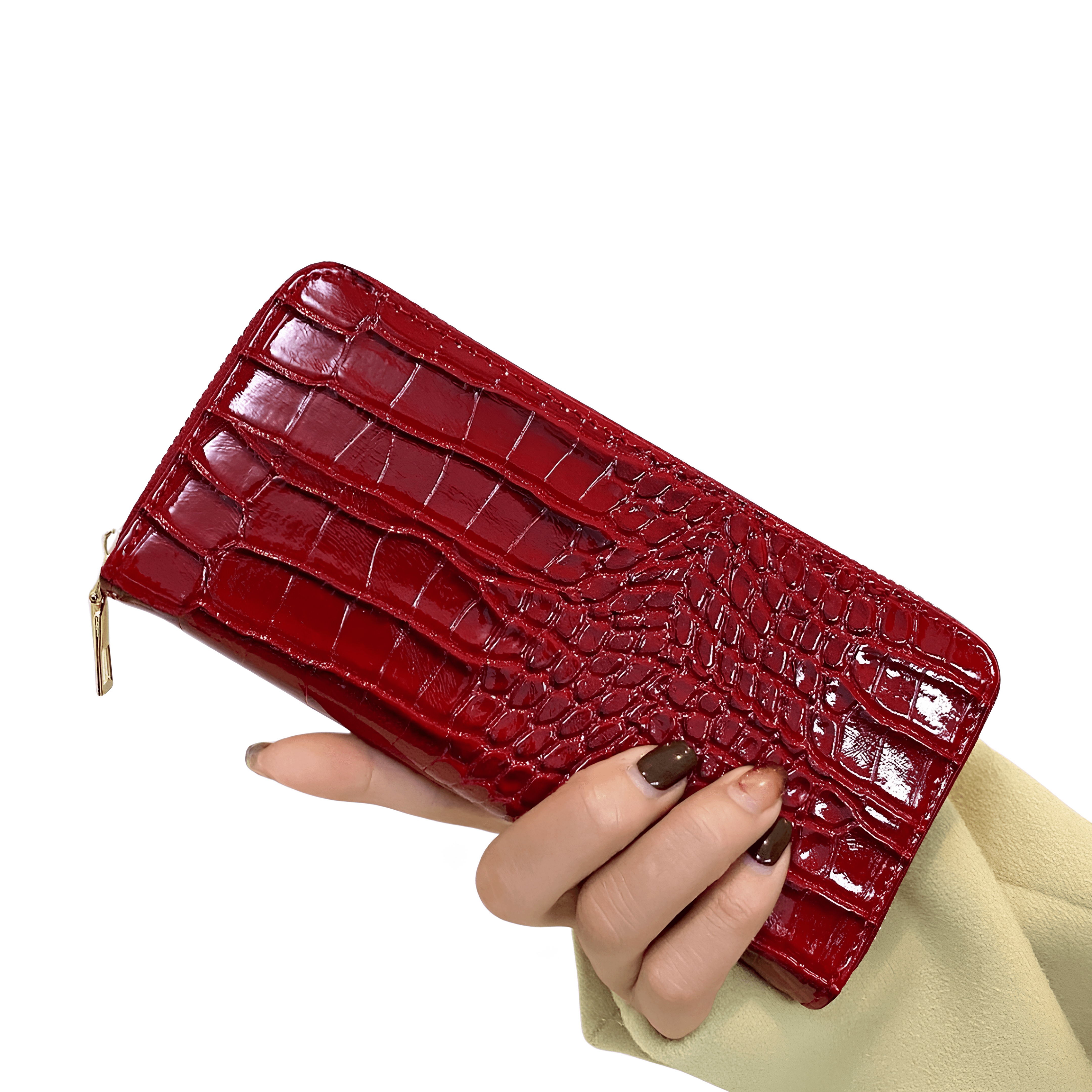 Carteira Feminina de Couro Modelo Crocodilo