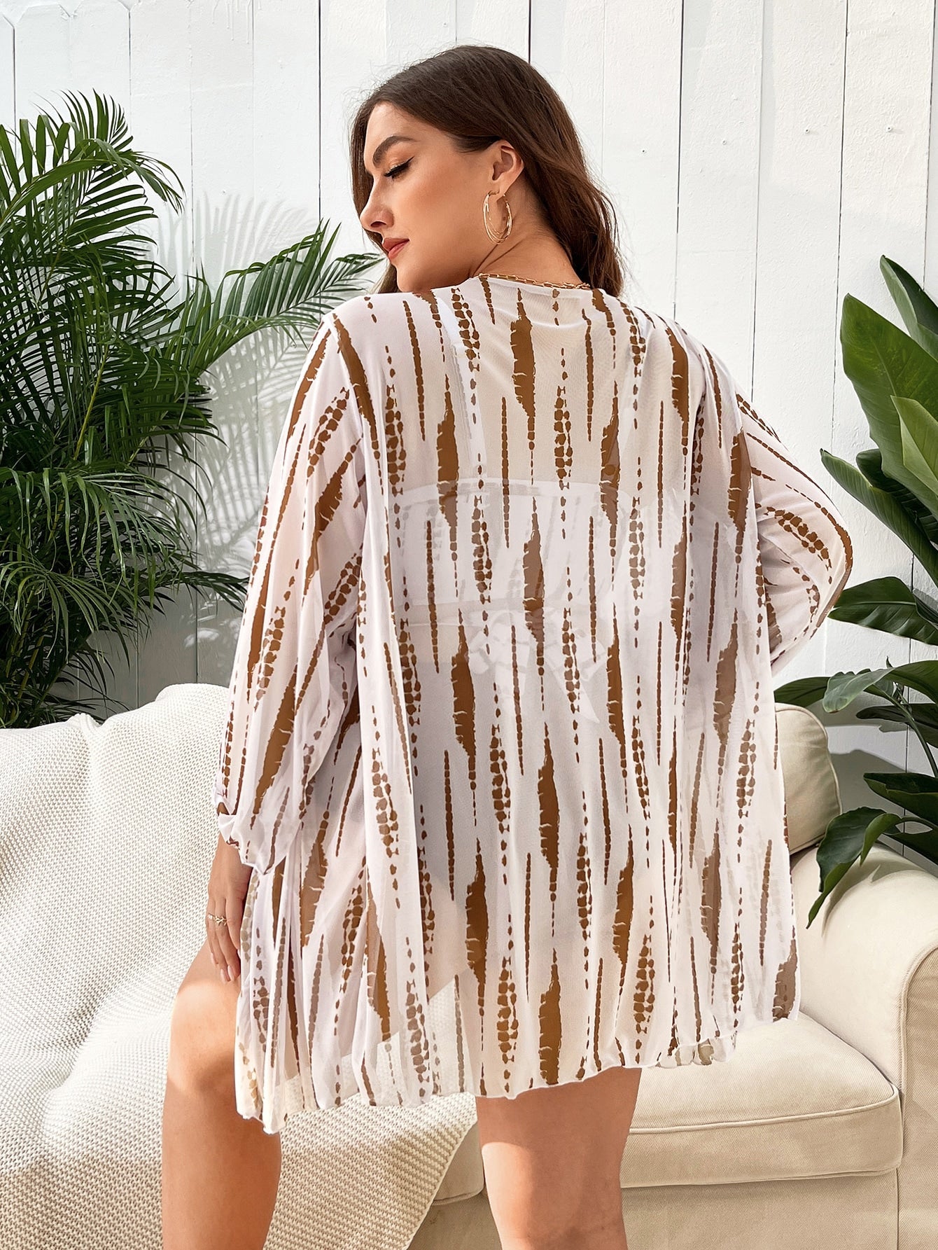 Biquíni Plus Size Tie-Dye Com Kimono