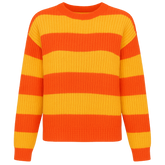 Suéter Feminino Tricot Laranja e Amarelo
