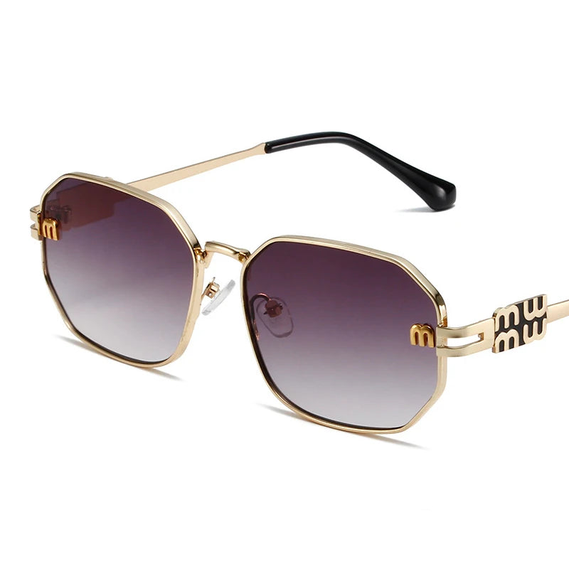 Óculos de Sol Feminino – Armação Metálica com Lentes UV400 - Estilo Vintage