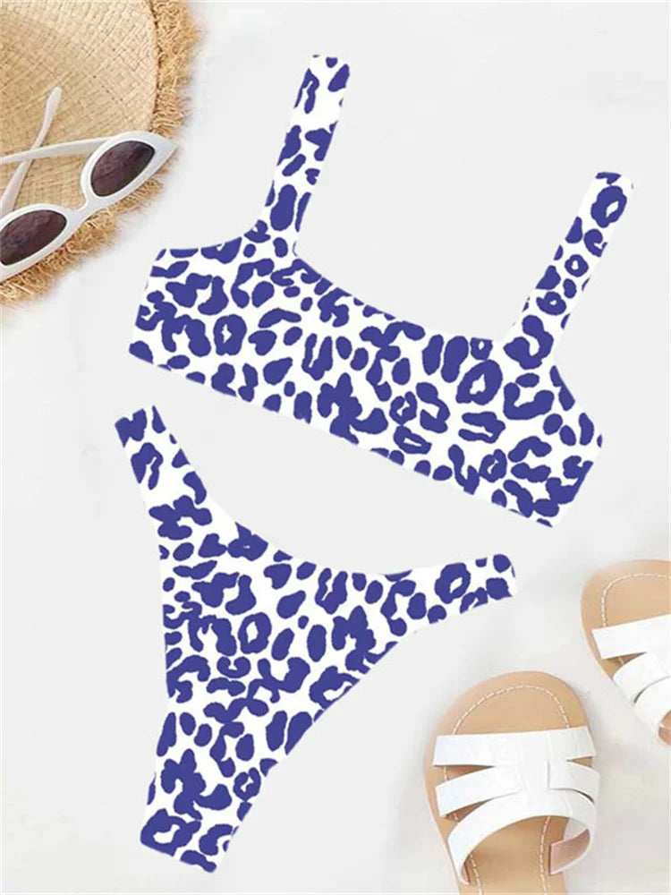 Biquíni Micro Leopardo Laranja Feminino com Bojo – Conjunto 2 Peças