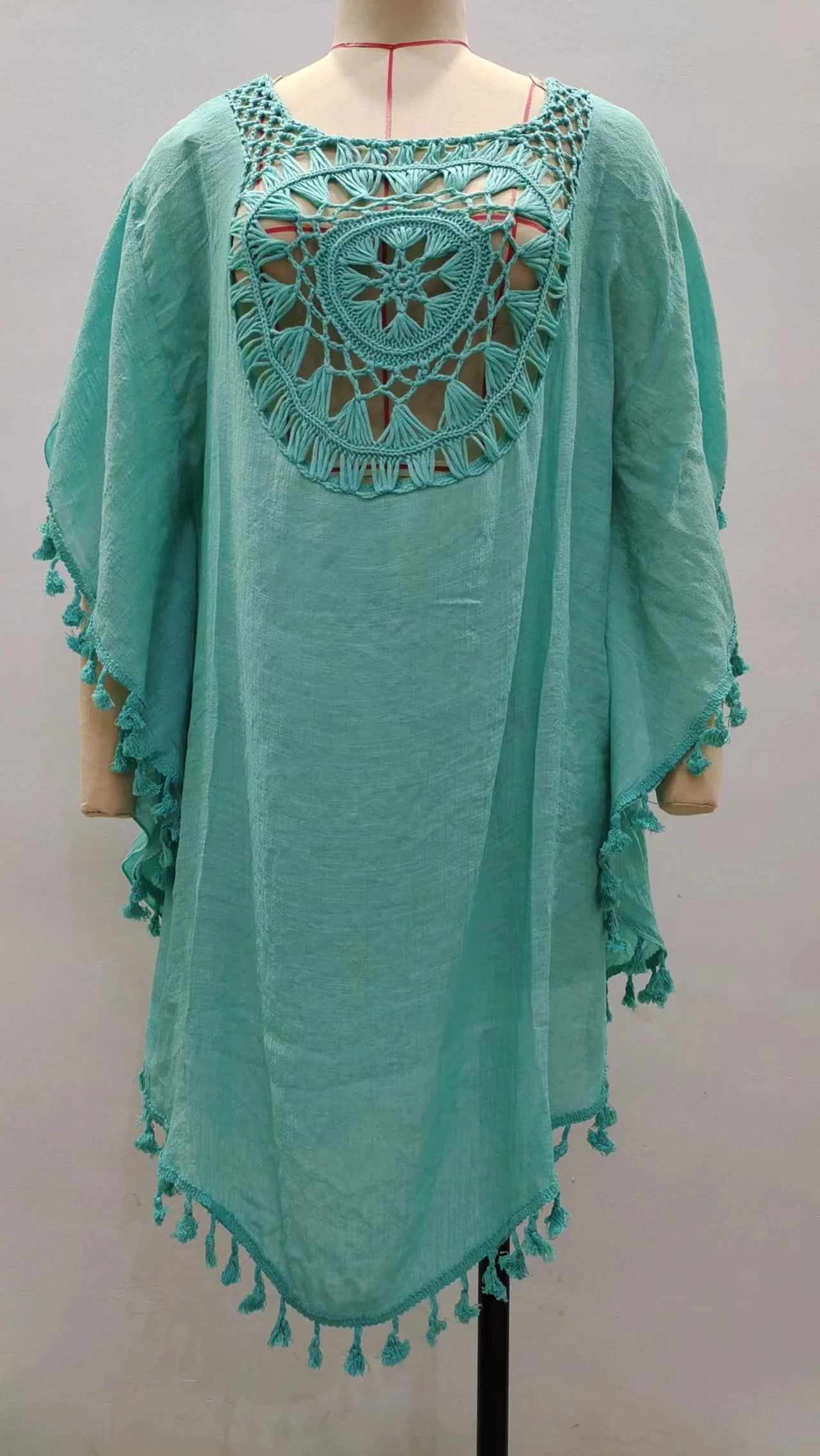 Crochet Cover Up Dress Feminino Beachwear – Knit, Tamanho Único