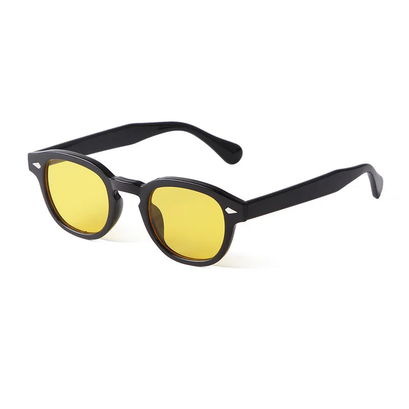 Óculos de Sol Retrô Shell – Lentes Redondas Espelhadas UV400