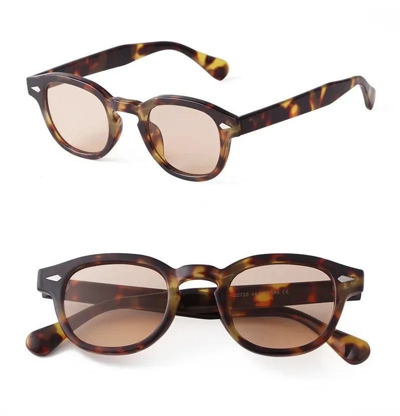 Óculos de Sol Retrô Shell – Lentes Redondas Espelhadas UV400