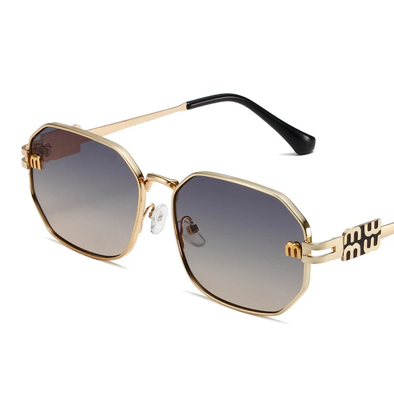 Óculos de Sol Feminino – Armação Metálica com Lentes UV400 - Estilo Vintage