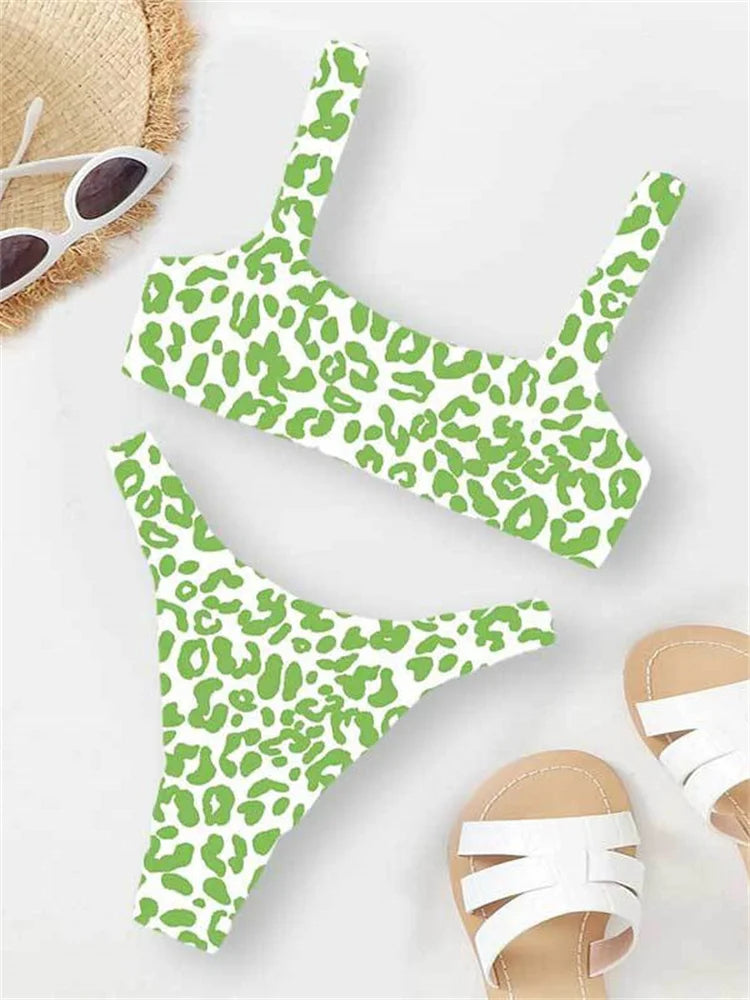 Biquíni Micro Leopardo Laranja Feminino com Bojo – Conjunto 2 Peças