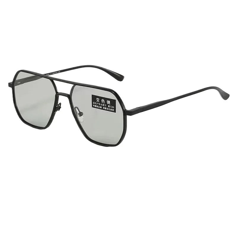 Óculos de Sol Fotocromáticos Polarizados com Haste Dupla – Armação Metálica Unissex