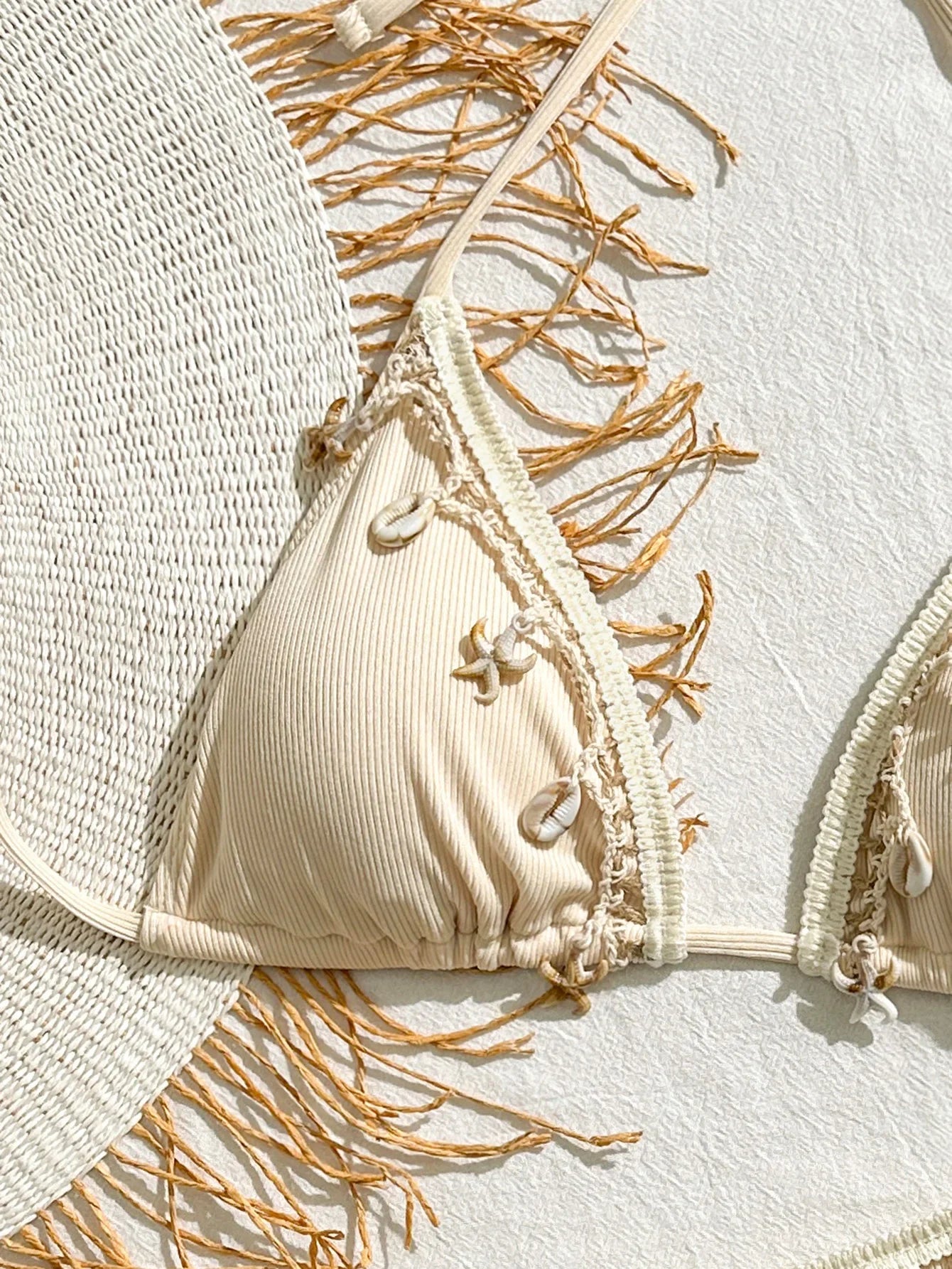 Biquíni Feminino Peachtan com Tassel – Conjunto Thong 2 Peças