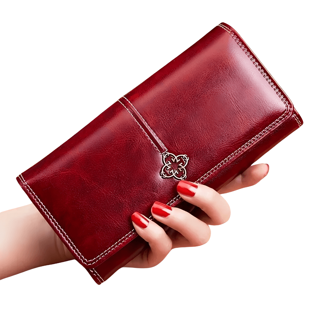 Carteira Feminina Longa de Couro Modelo Europeu