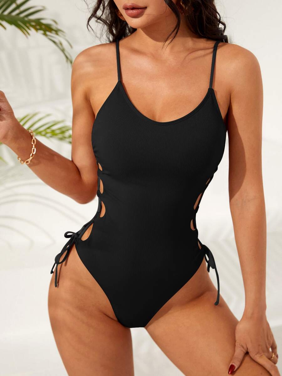 Maiô Liso Com Amarração Lateral Elegante