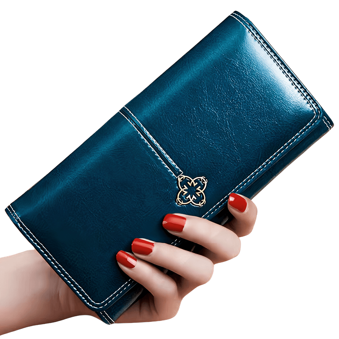 Carteira Feminina Longa de Couro Modelo Europeu